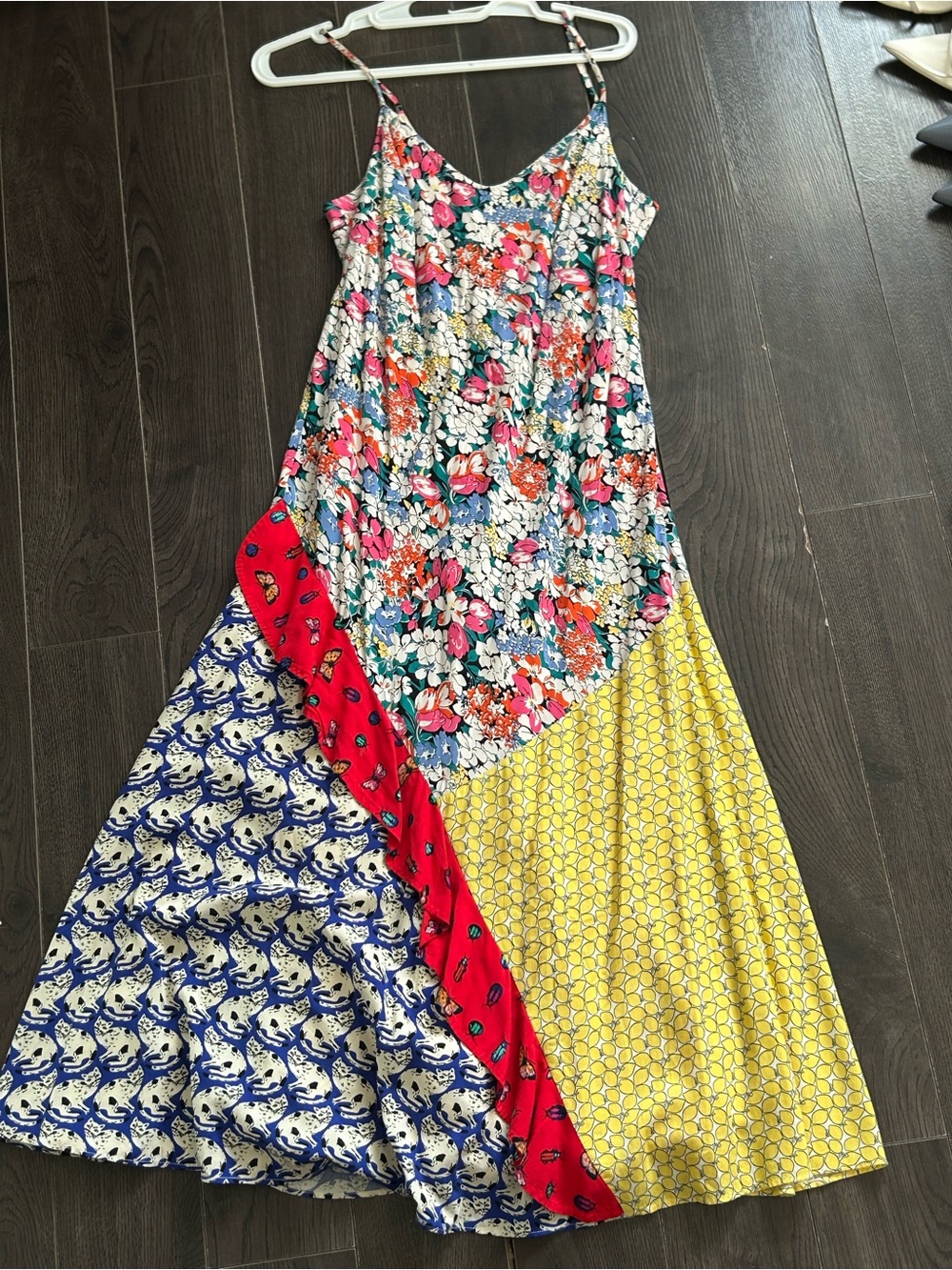 52 of 52 Multicolor Floral Patchwork Maxi Dress S